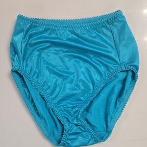 vassarette Bright Turquoise Full Coverage Satin Panty